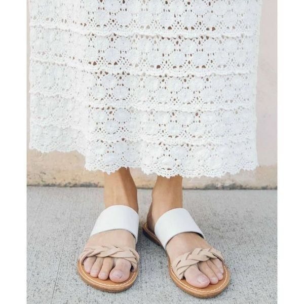 Soludos Braided Slide Sandal White Size 6.5 NEW in box