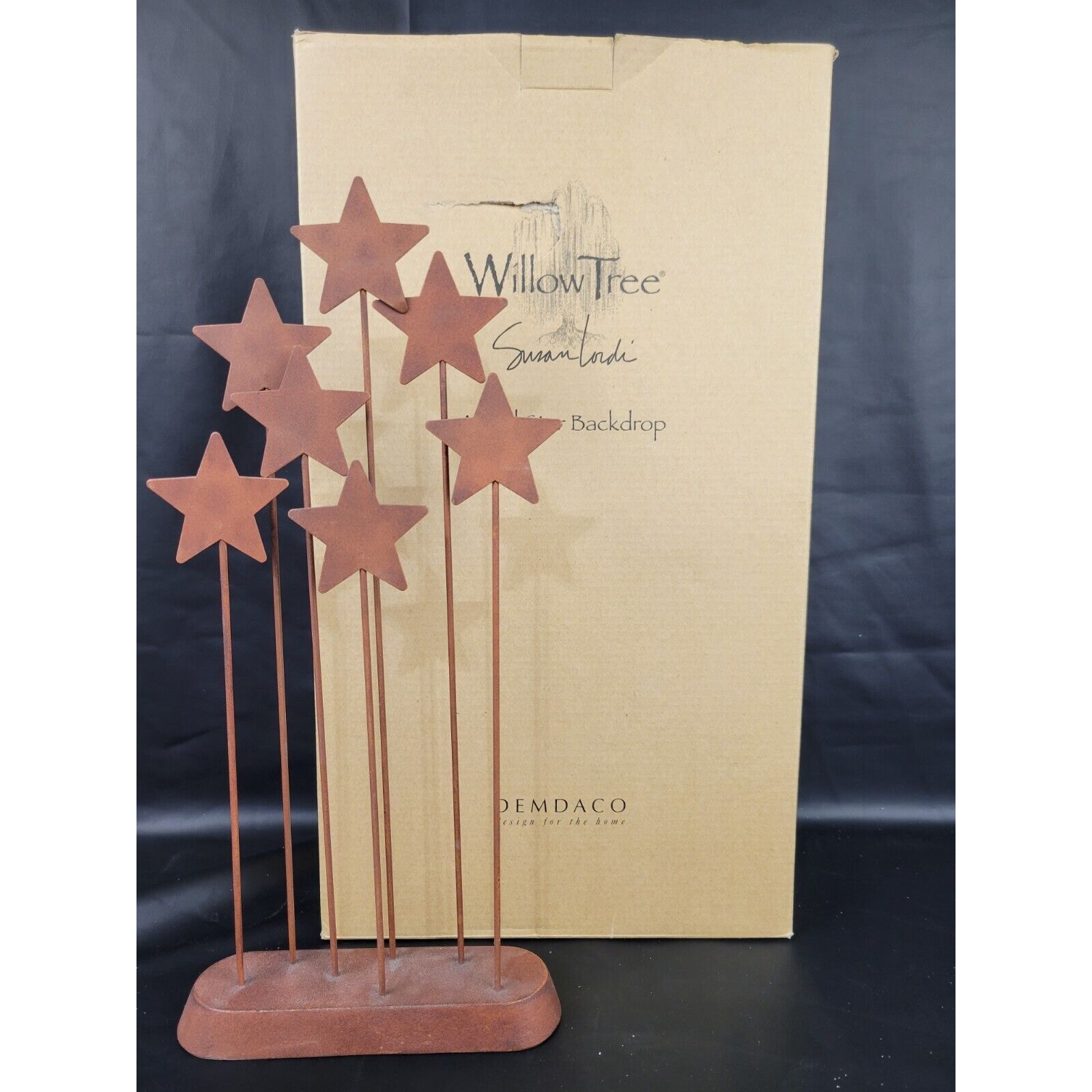 Willow Tree Metal Patina 13 Star Backdrop by Susan Lordi (26007) Orig Box