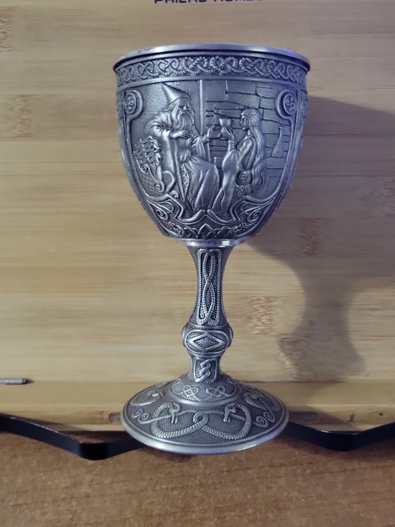 The Franklin Mint Merlin Excalibur Goblets Fine Pewter 1989