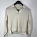 PETER MILLAR Sweaters Womens Small Cream Silk Cotton Blend V-Neck Collared Golf
