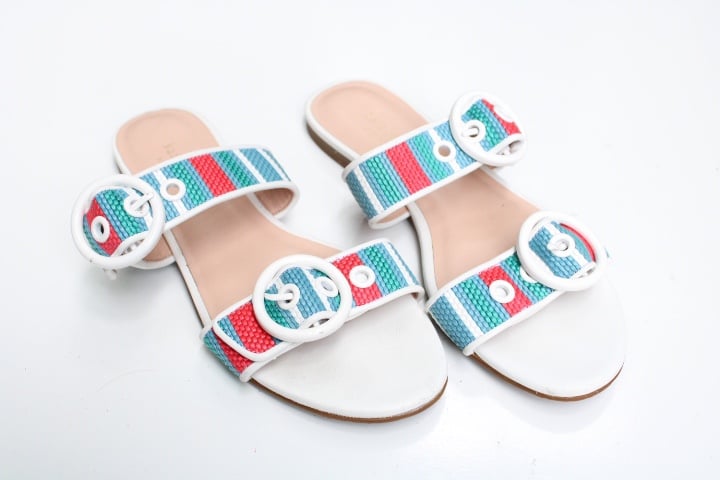 Kate Spade raffia striped sandals