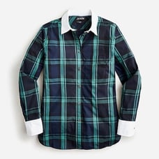 J Crew Classic-fit cotton poplin shirt in Black Watch tartan BN034 Size 4