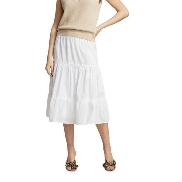 Rails Edina Tiered Midi White Skirt