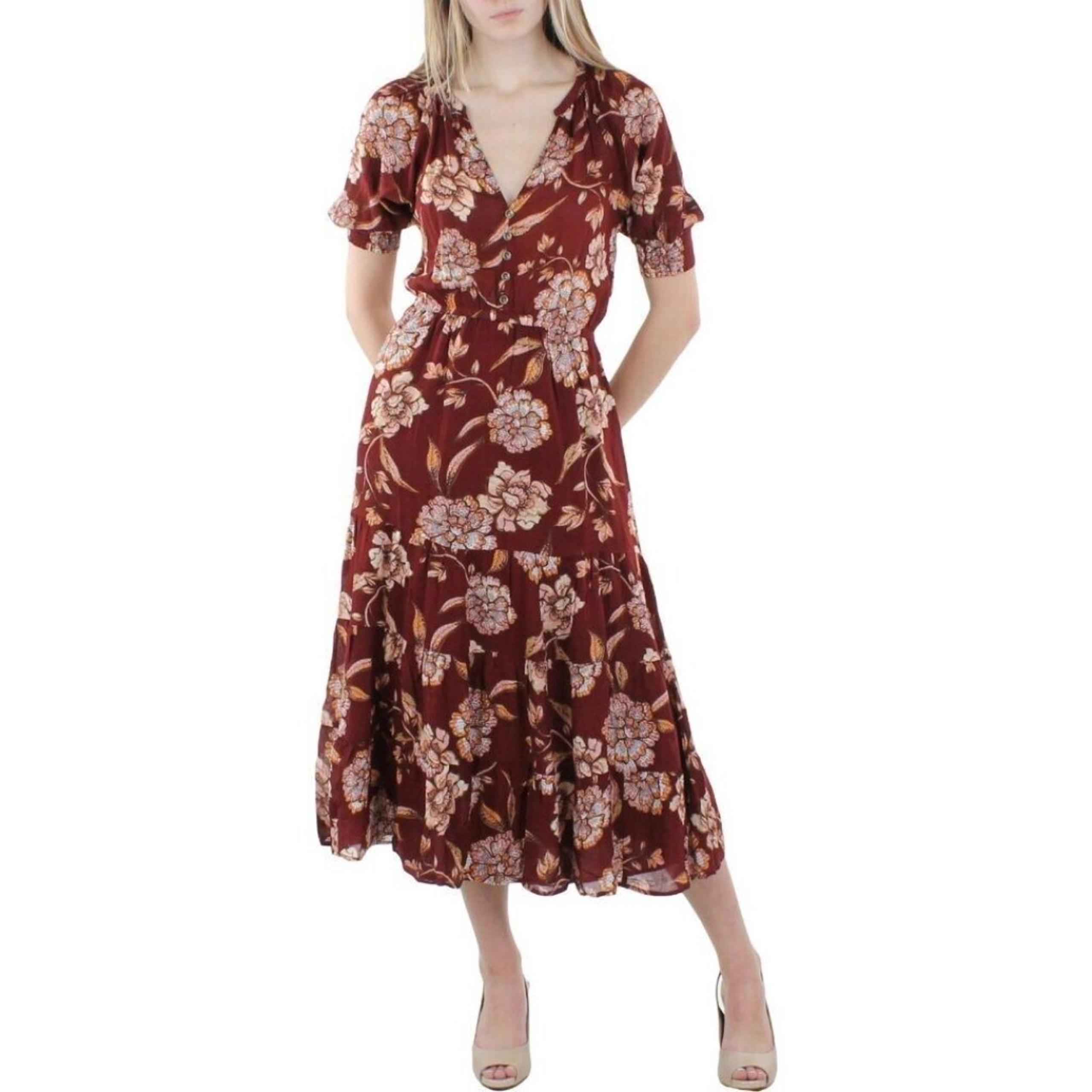 BB Dakota by Steve Madden Womens Puff Sleeve Long Midi Dress SIZE M