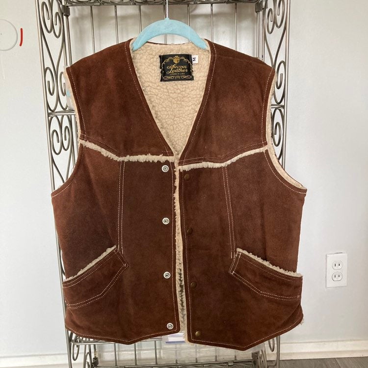 Vintage Genuine Leather Suede Vest