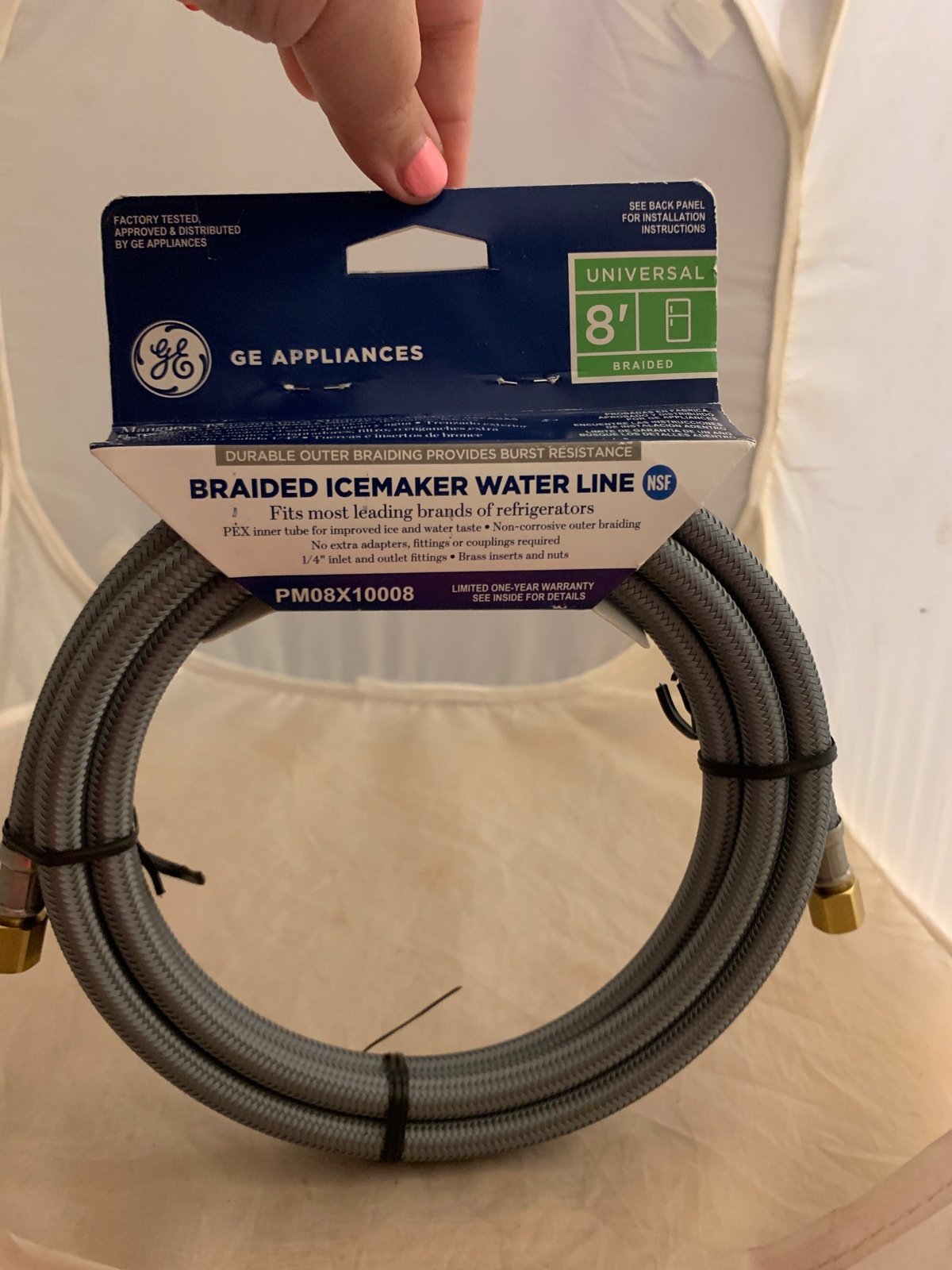 Universal 8 Braided Icemaker Water Line: GE (NEW)