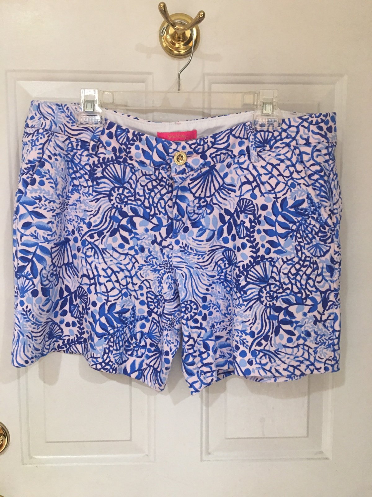 Lilly Pulitzer Jane Knit Shorts size 14 Calla Lilly Pink High Tides