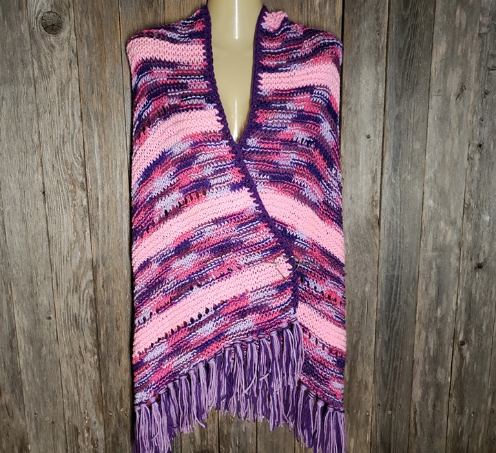 NEW Women's Purple Lavender Metallic Hand Knitted Shawl Scarf Wrap Boho Hippie