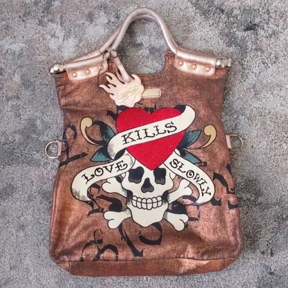 Vintage Ed Hardy Large Hobo Bag