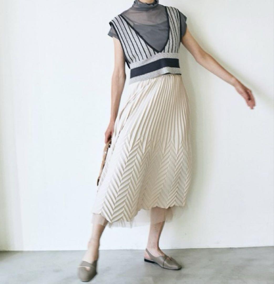 LA BELLE ETUDE A-rope Pleated Skirt, Pleated Long Skirt