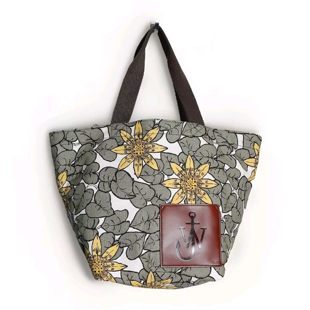 RARE Jw Anderson x Uniqlo Floral Khaki Green Reversible 2-Way Tote Bag XLNT