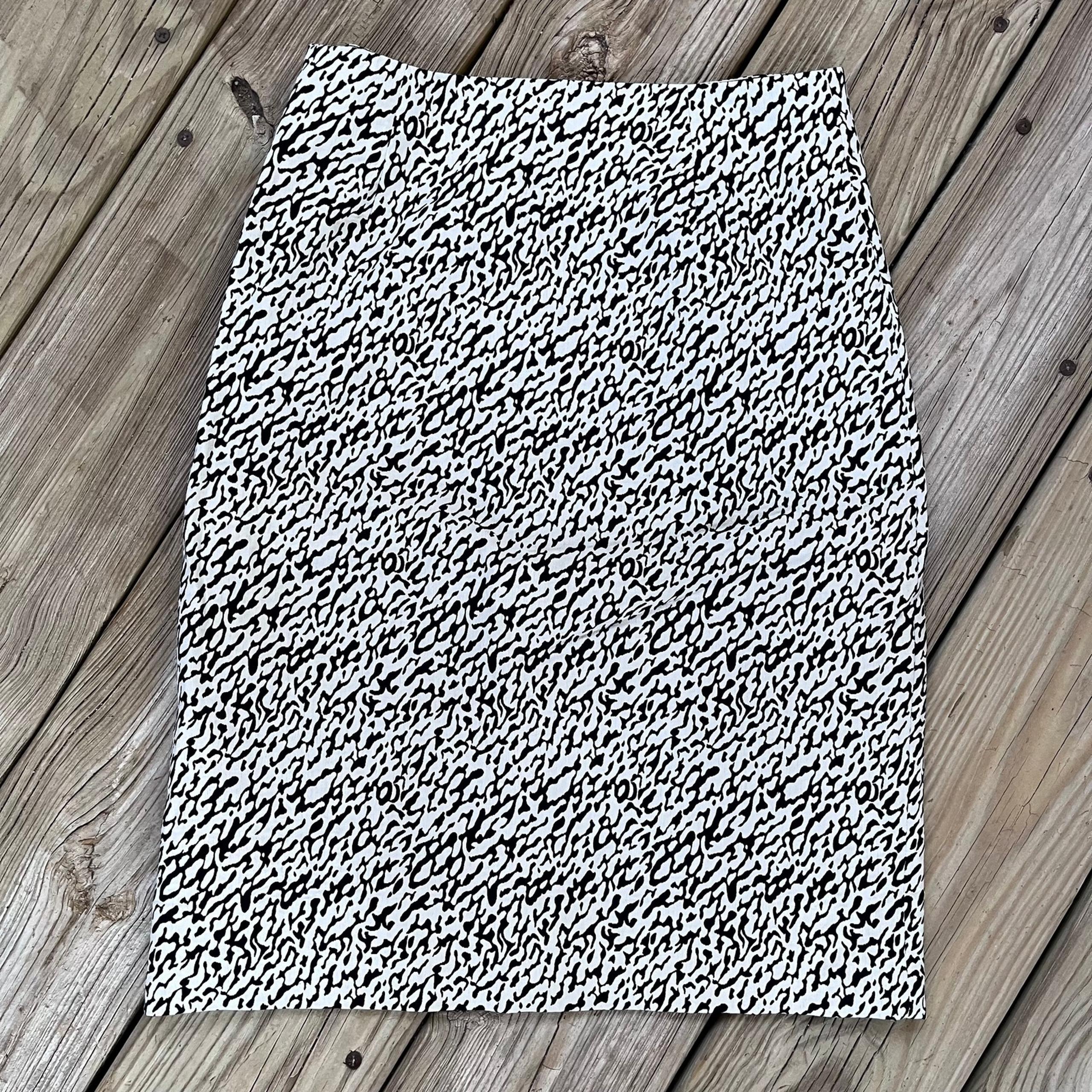 Diane Von Furstenberg Blythe Snake Wave Jacquard Pencil Skirt Size 4