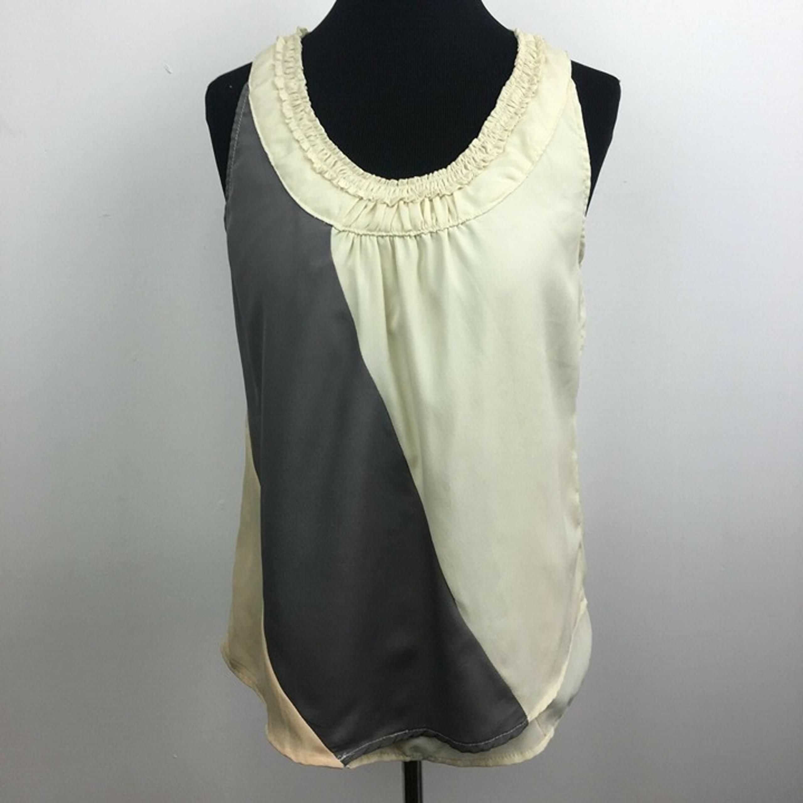 Esley Women's Neutral Colors Sleeveless Ruffle Pullover Blouse - Size S
