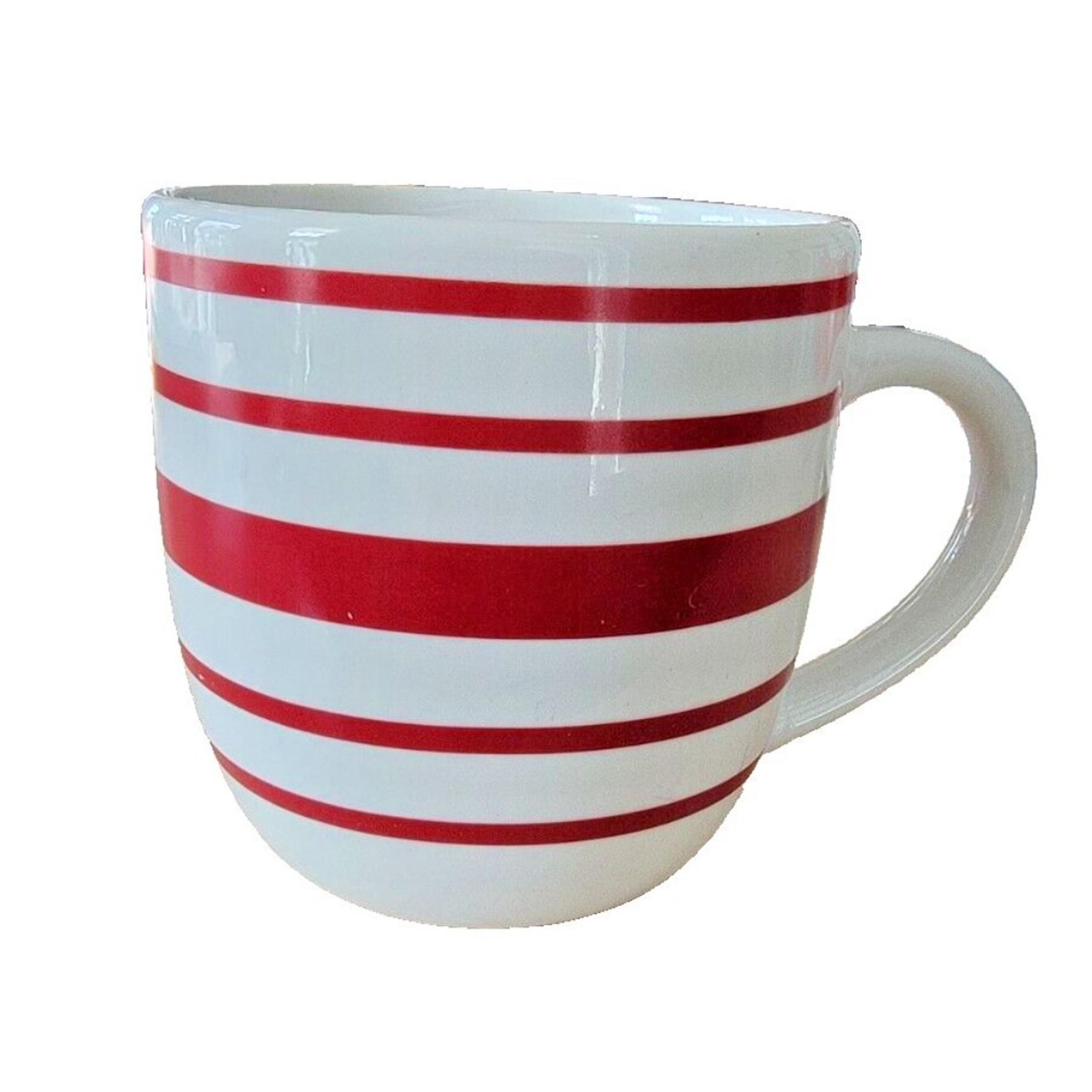 Mainstays Home Red Striped Coffee Mugs & Matching 7" Dessert Plates - Set Of 7