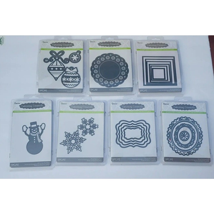 New Lot Of 7 Darice Embossing Essentials Cut Emboss Stencil 22 Total