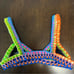 Ferrarini By PQ Rainbow Colorful Stripe Triangle Bikini Top One Size