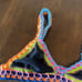 Ferrarini By PQ Rainbow Colorful Stripe Triangle Bikini Top One Size