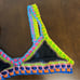Ferrarini By PQ Rainbow Colorful Stripe Triangle Bikini Top One Size