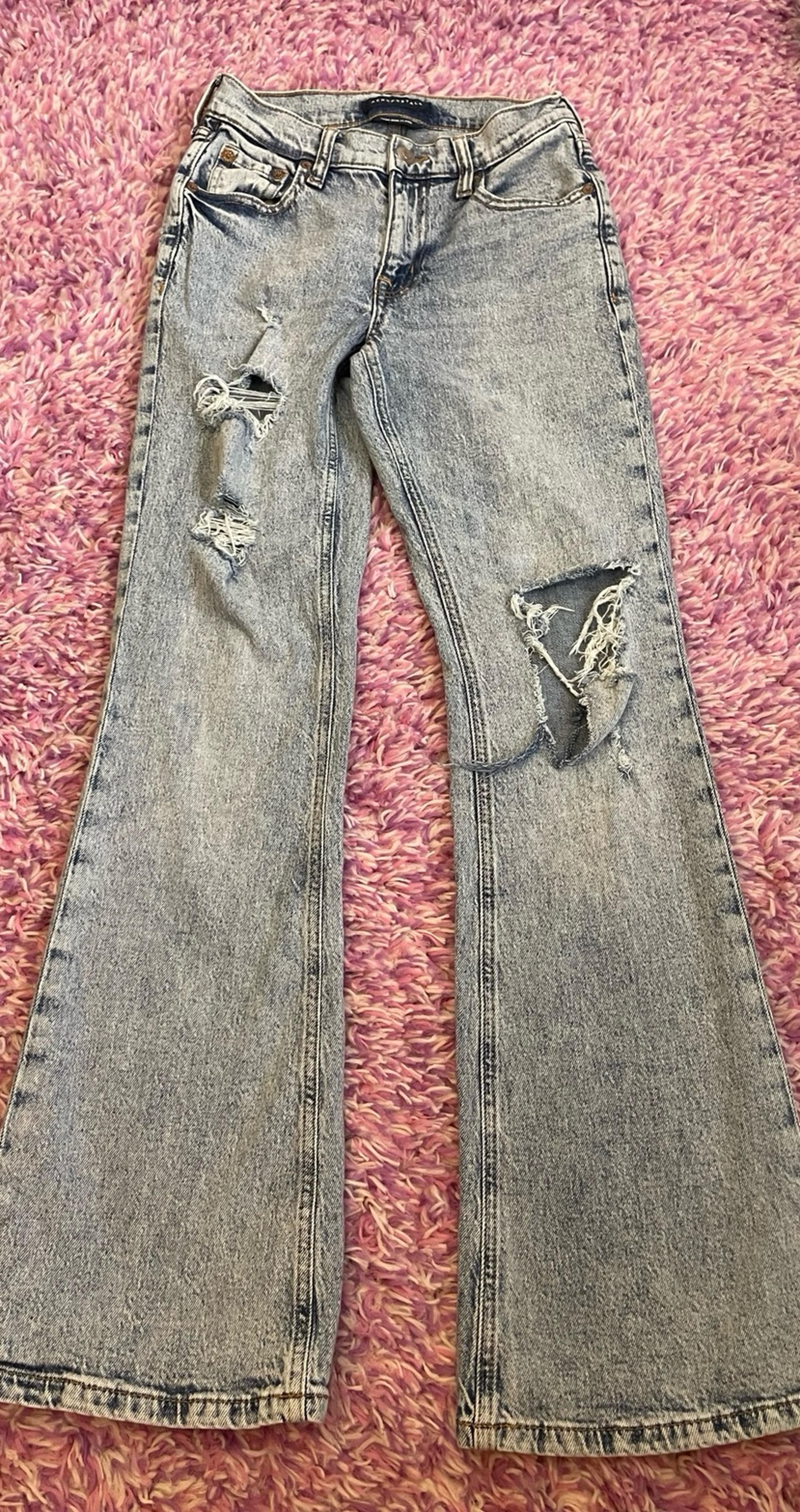 Vintage Y2k Flare Bell Bottom High Rise Jeans Size 0 By Aeropostale 28x31
