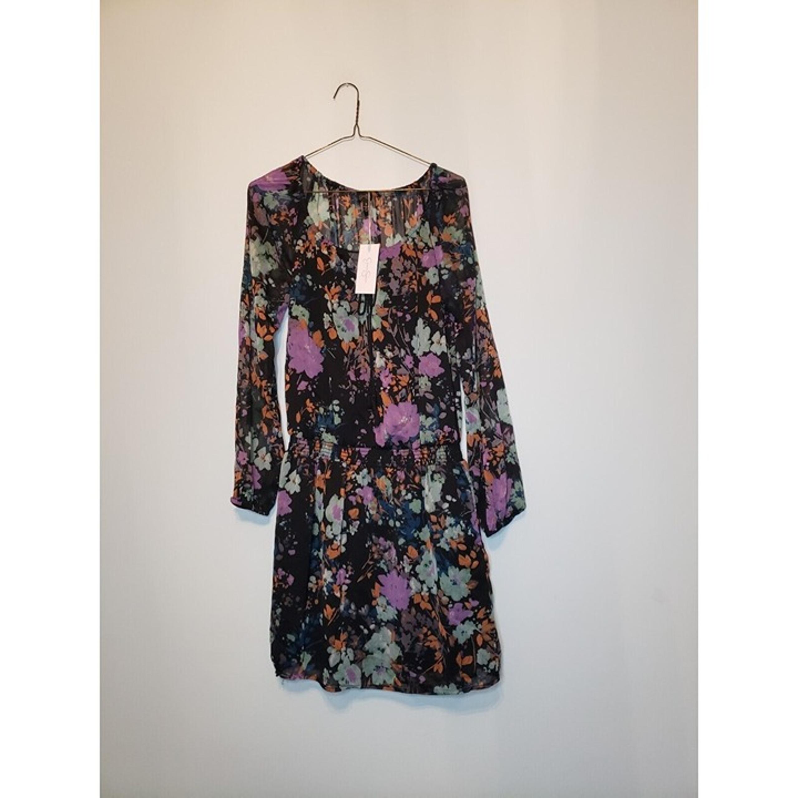 Women Sz S Dress Long Sleeve Floral Multicolor Scoop Knee Length - Jessica Simpson