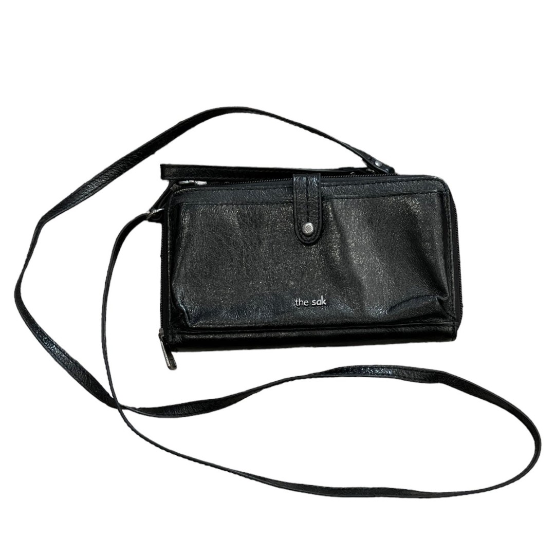 The Sak Black Leather Phone Wallet Crossbody Bag