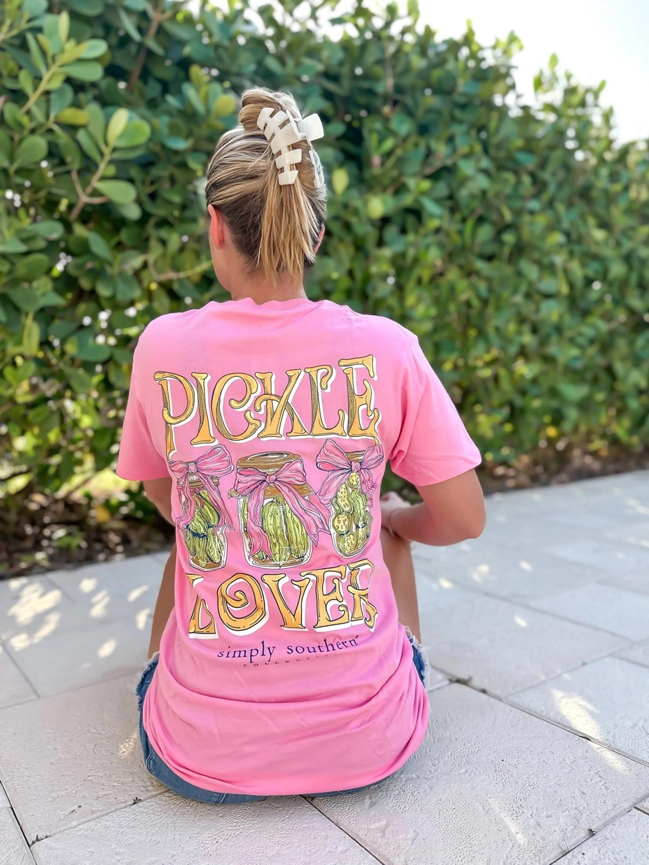 Simply Southern Pickle Lover Tee Pink Dill Pickles T-shirt Women’s XL NEW