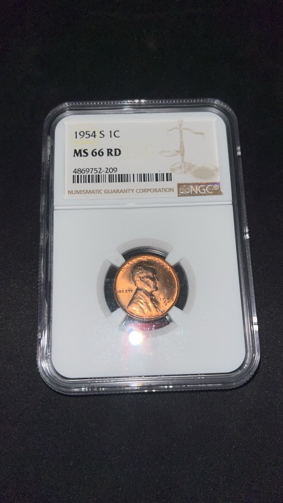 1954 S 1 Cent MS 66 Red NGC