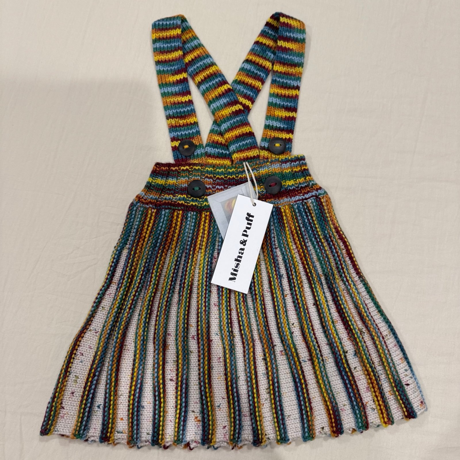 misha＆puff pinafore 3y Misha and Puff | Wool Accordion Pleat Pinafore Dress