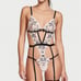 Victoria Secret Embroidered Bow Teddy size Large NWT colors black and white