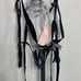 Victoria Secret Embroidered Bow Teddy size Large NWT colors black and white