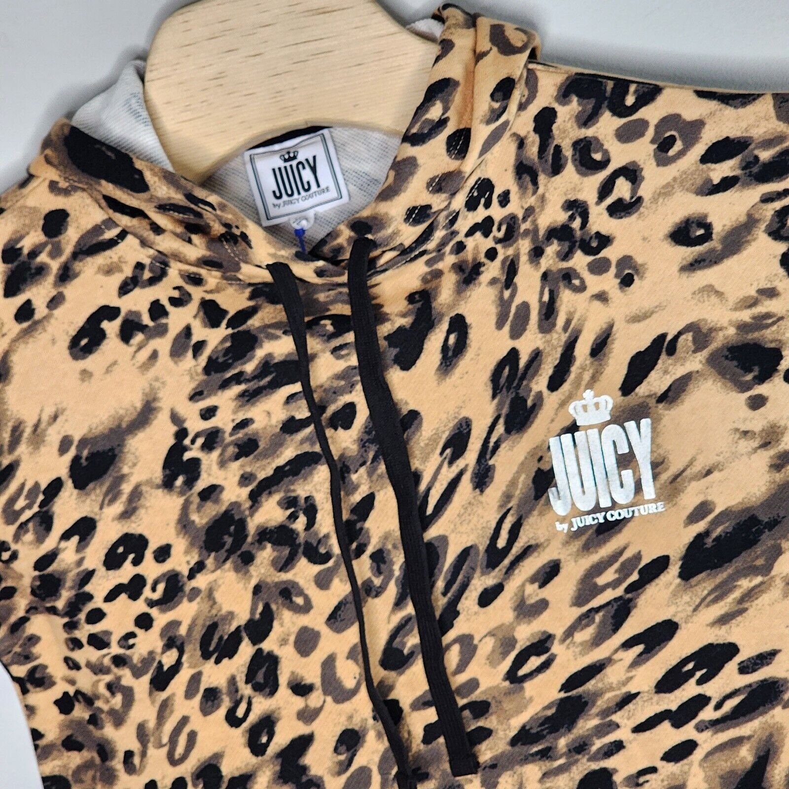 Juicy By Juicy Couture Women's Animal Print Pullover Hoodie Size XS New Logo