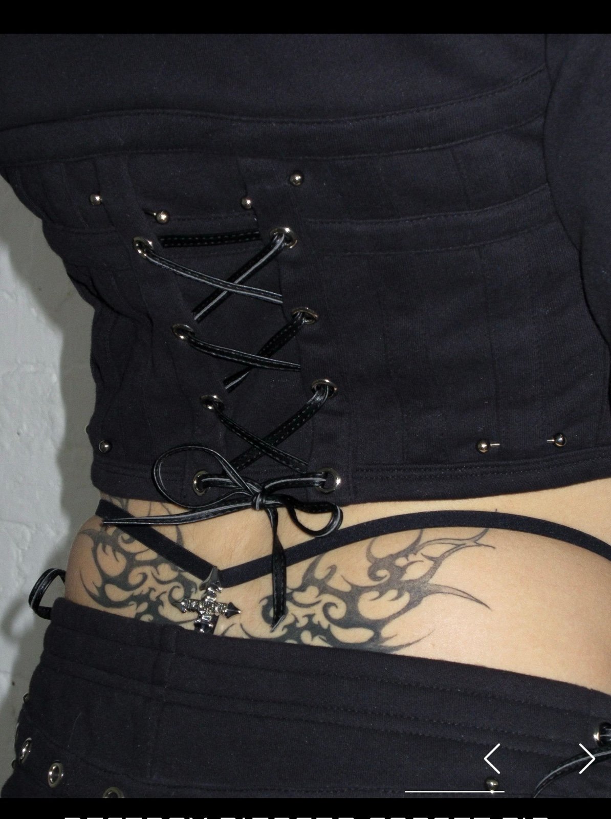 DESTROY PIERCED CORSET ZIP HOODIE BLACK M
