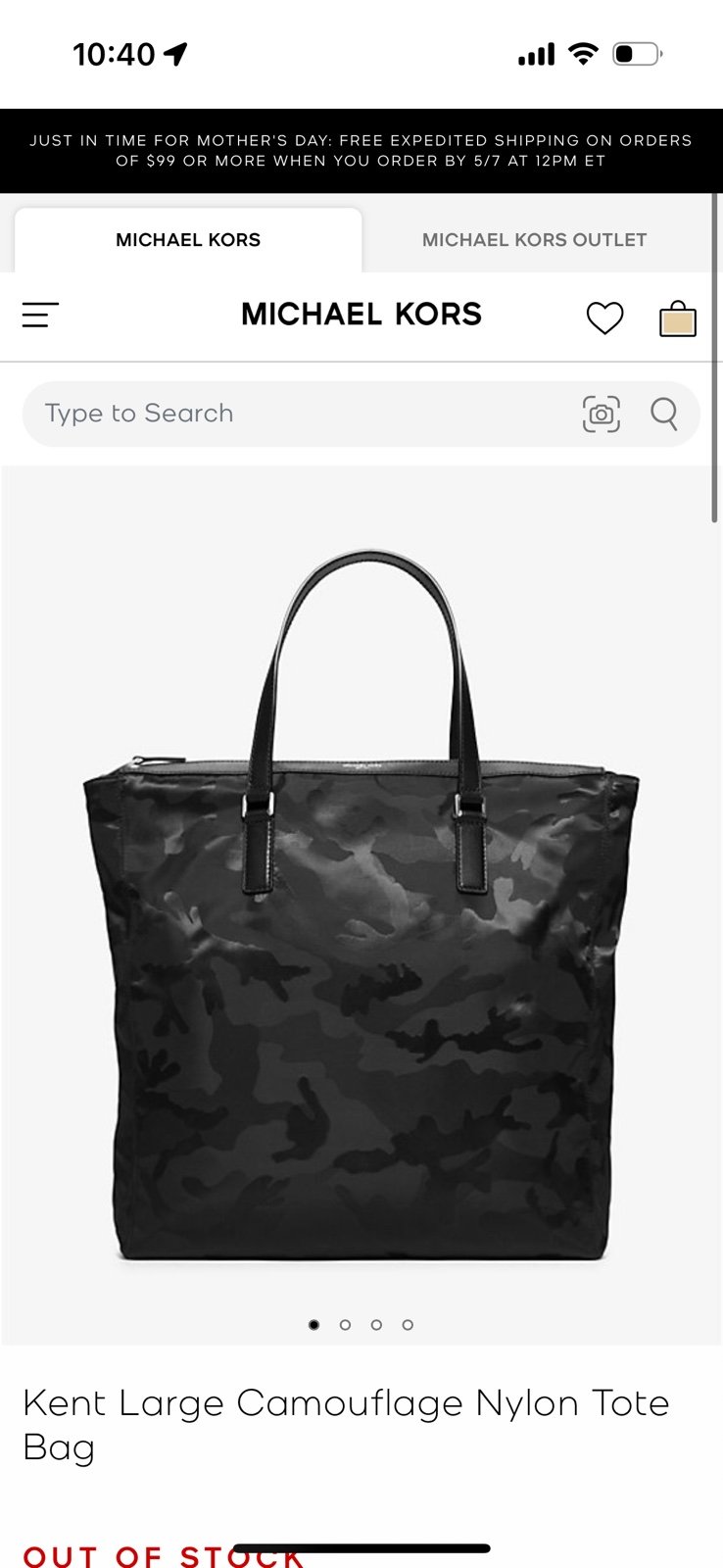 Michael Kors Kent Large Camouflage Nylon Tote Bag