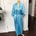Eastern Collection Kimono Robe w/ Belt Blue Satin One Size
