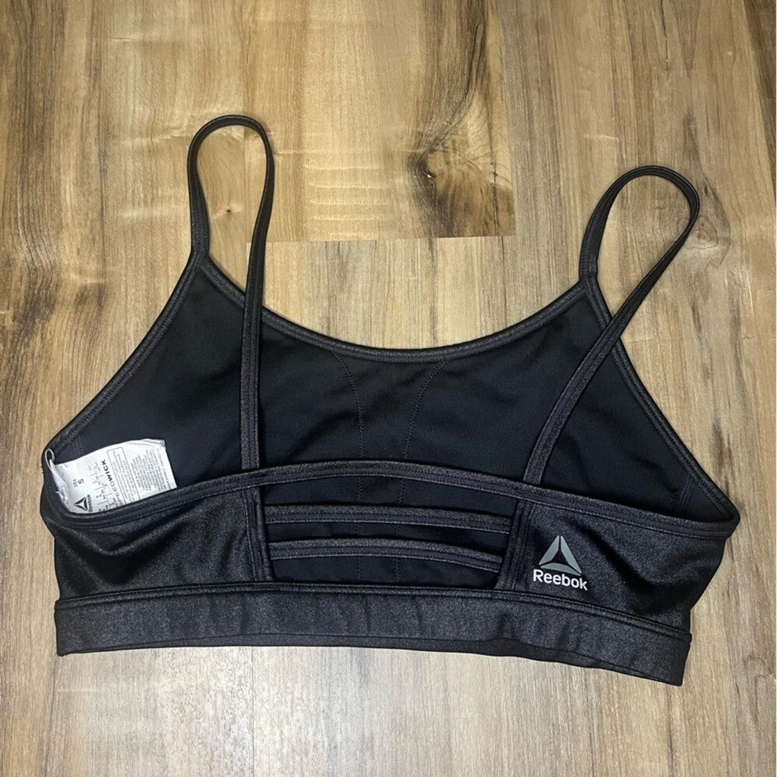 Reebok Metallic Black Hero Rebel Women's Sports Bra Size Small
