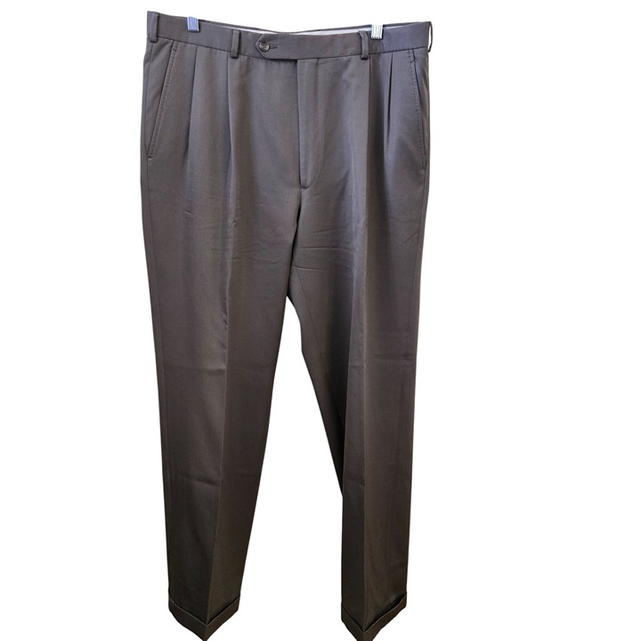 Brooks Brothers Vintage 100% Wool Pleated Cuffed Dress Pants Made USA Size 36