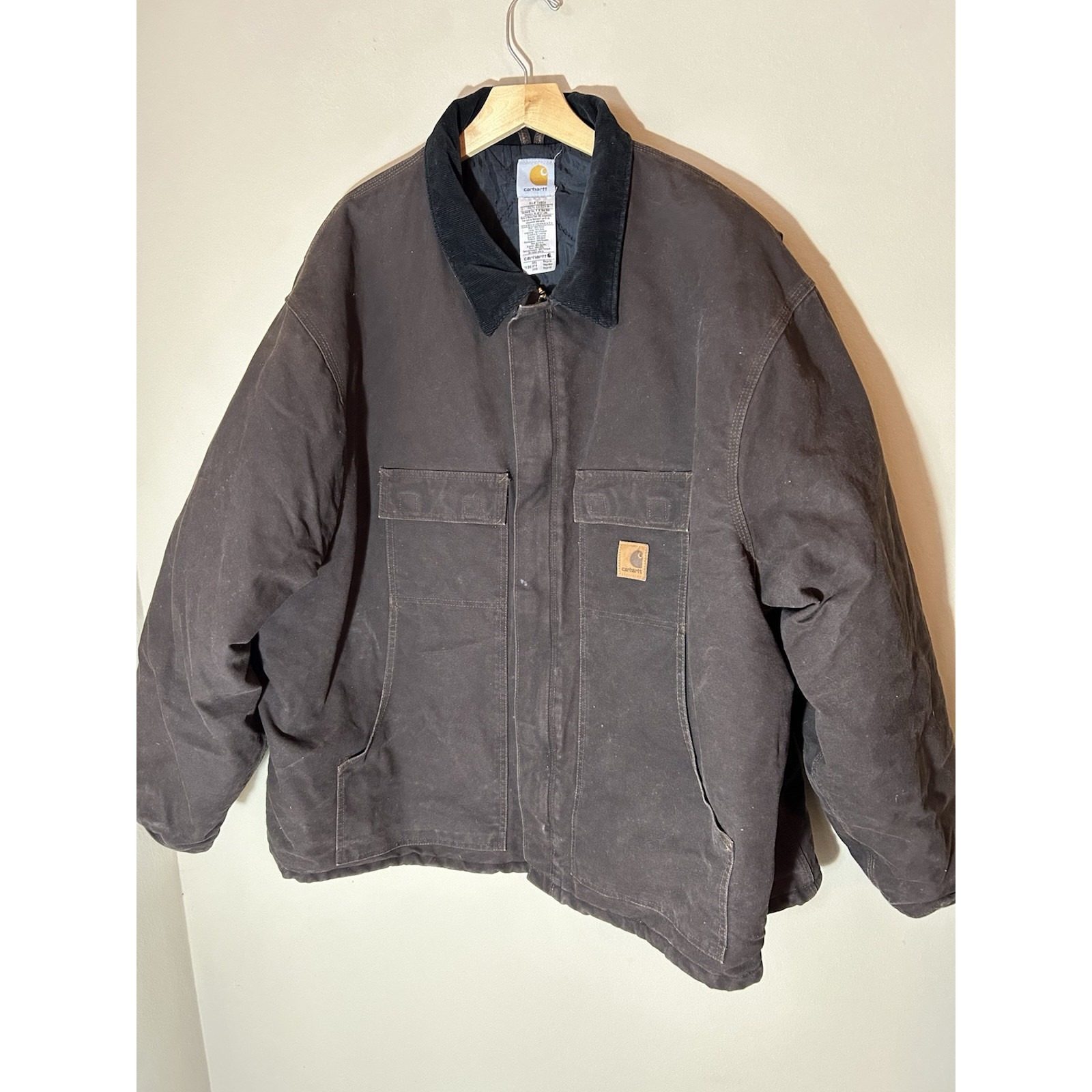 Vintage 90's Carhartt Duck Work Chore Jacket Insulated Heavy-duty Mens 4XL EUC