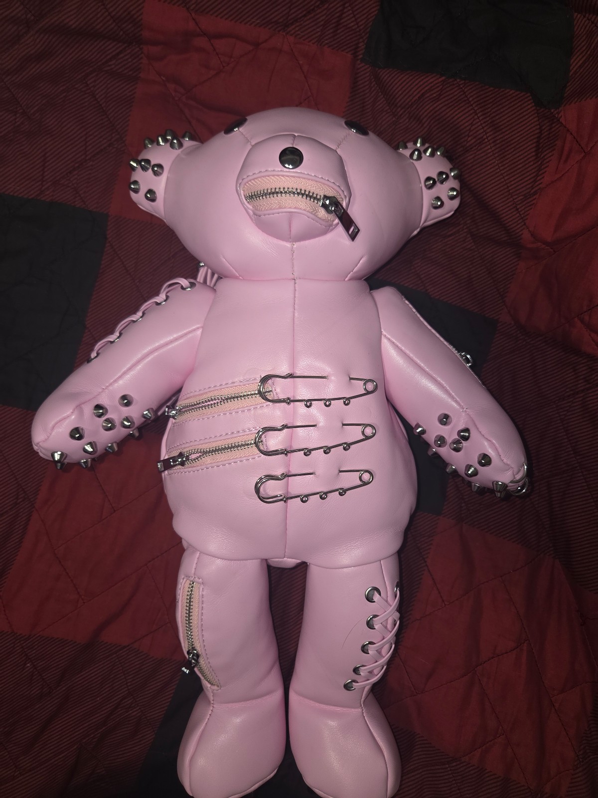 Pink Tormented Teddy Bear Backpack