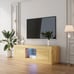 Oak TV Cabinet with LED and Storage 2 Cabinet