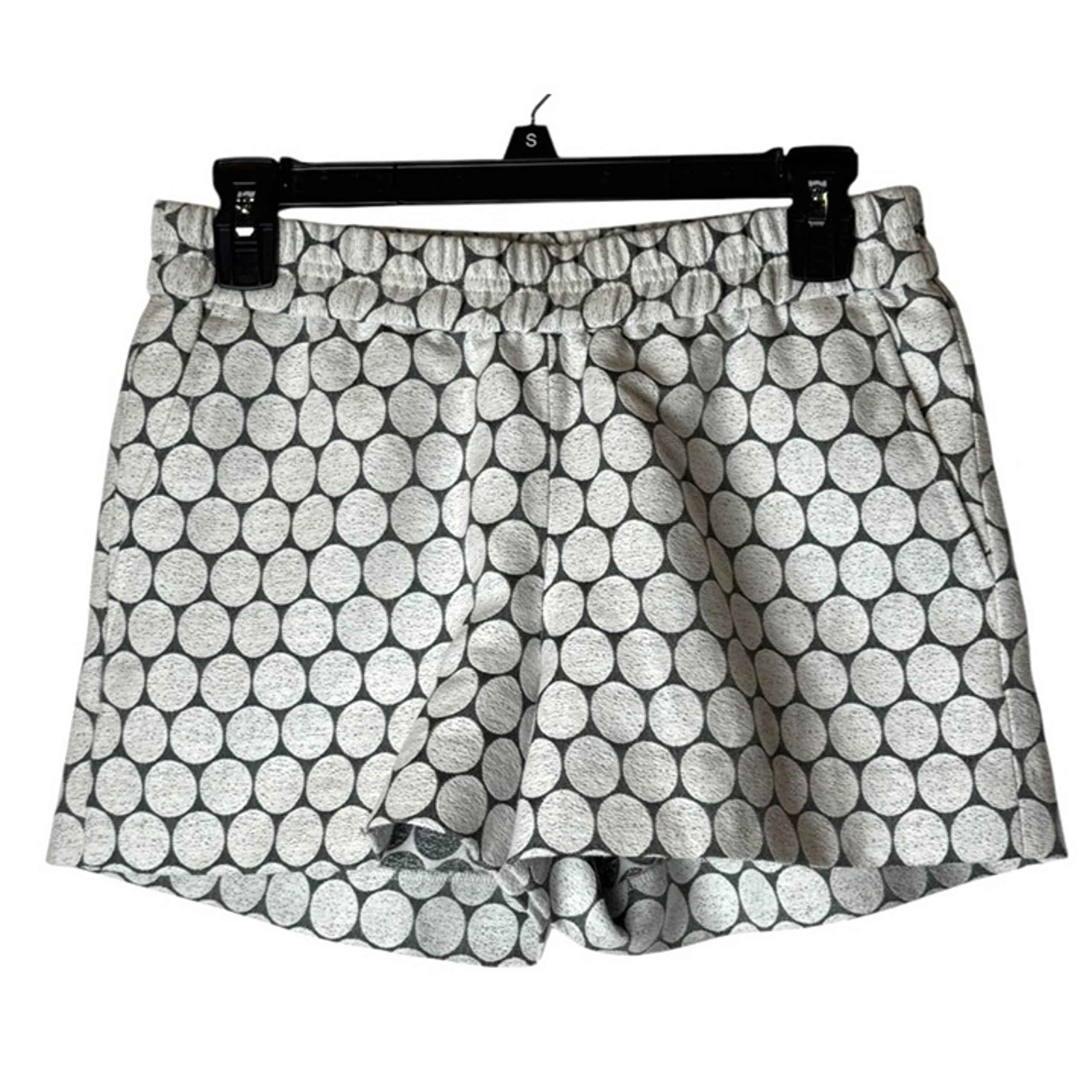 J Crew Shorts Women 0 Gray Ivory Polka Dot Pull On Elastic Waist Preppy Vacation