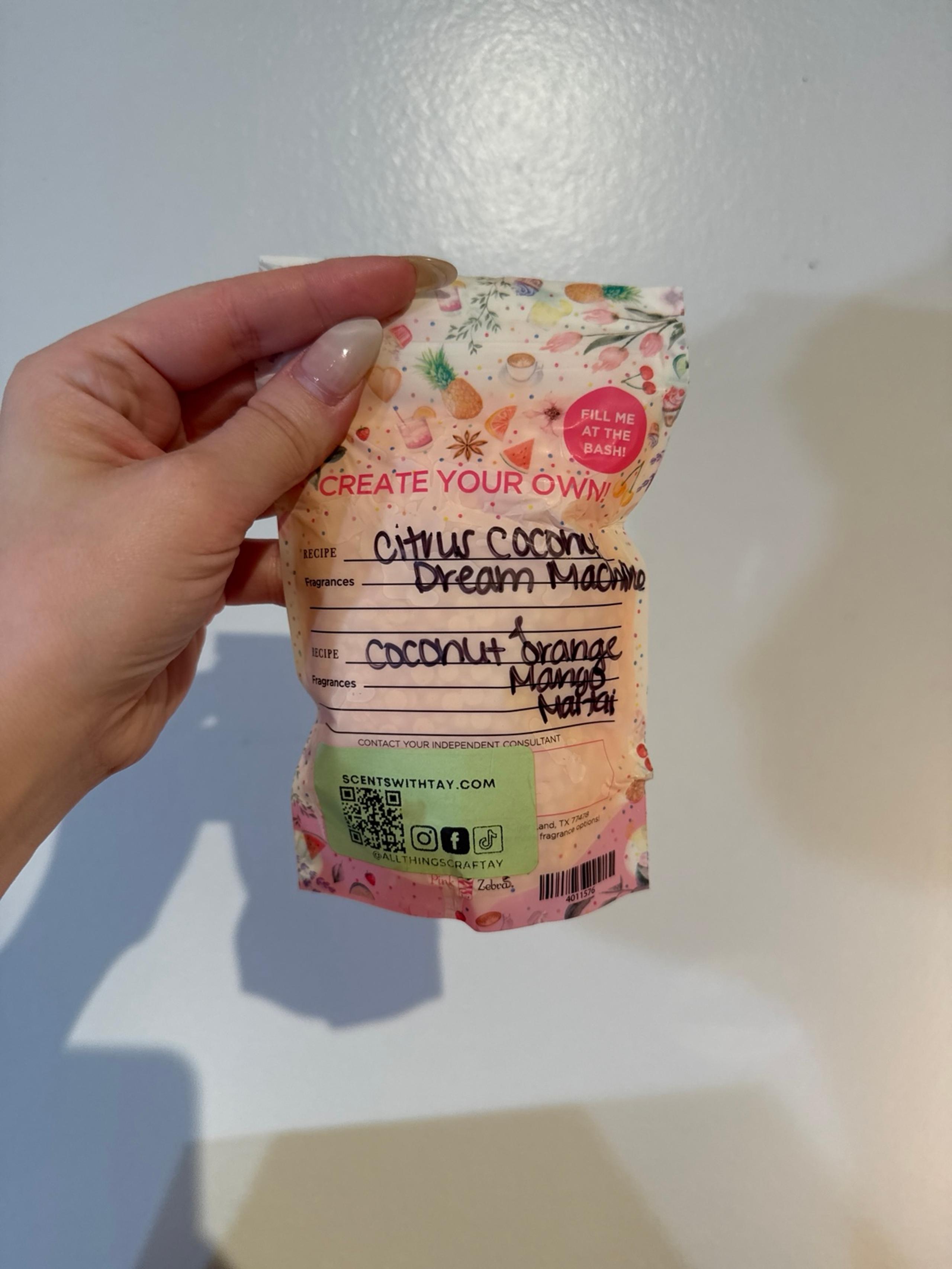 Citrus coconut dream machine, coconut orange mango mai tai pink zebra sprinkles