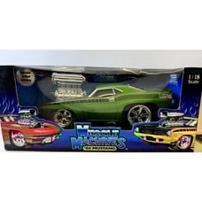 Muscle Machines Black/Green '66 Mustang Real Steel Braided Fuel Lines 1:18~ Cuba