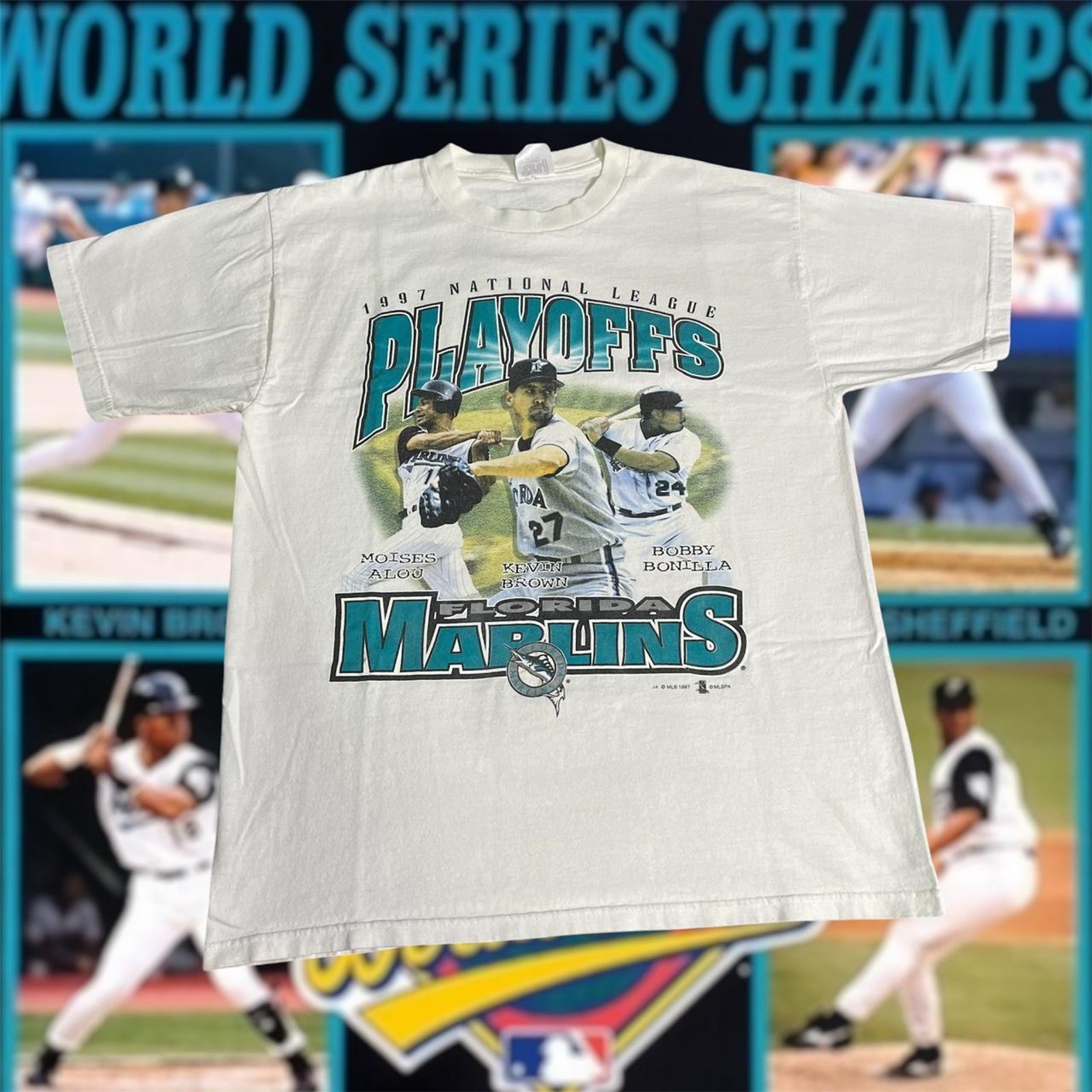 Vintage 1997 MLB Florida Marlins World Series Baseball Tee