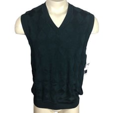 Fairway Greene Men's Pima Cotton V Neck Golf Sweater Vest Large Diamond Pattern