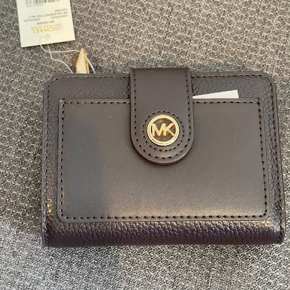 MICHAEL MICHAEL KORS Mercer Small Leather Wallet - Chocolate - NWT