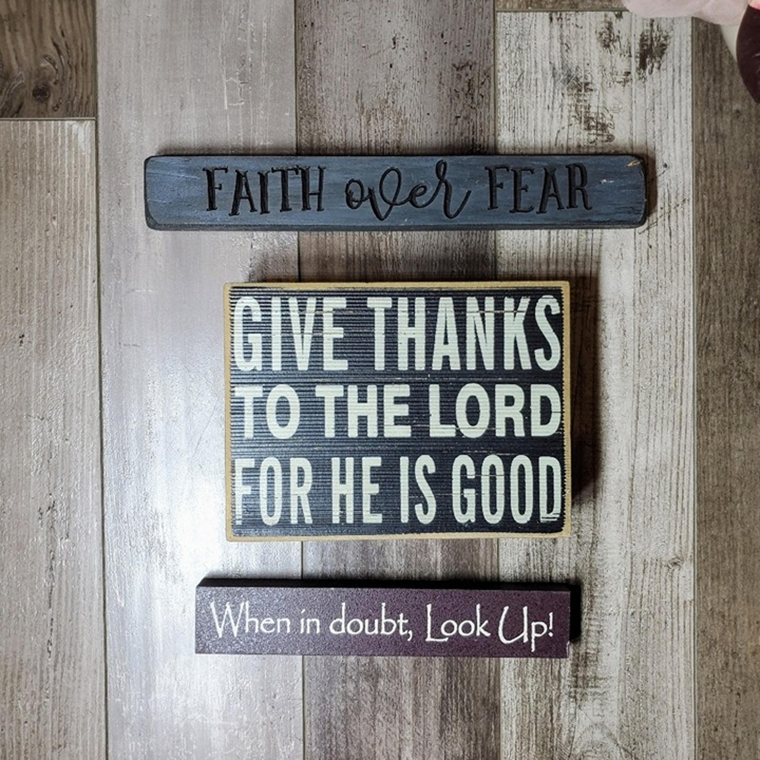 Christian Religious Wooden Home Decor Signs - 3 pc Bundle - EUC
