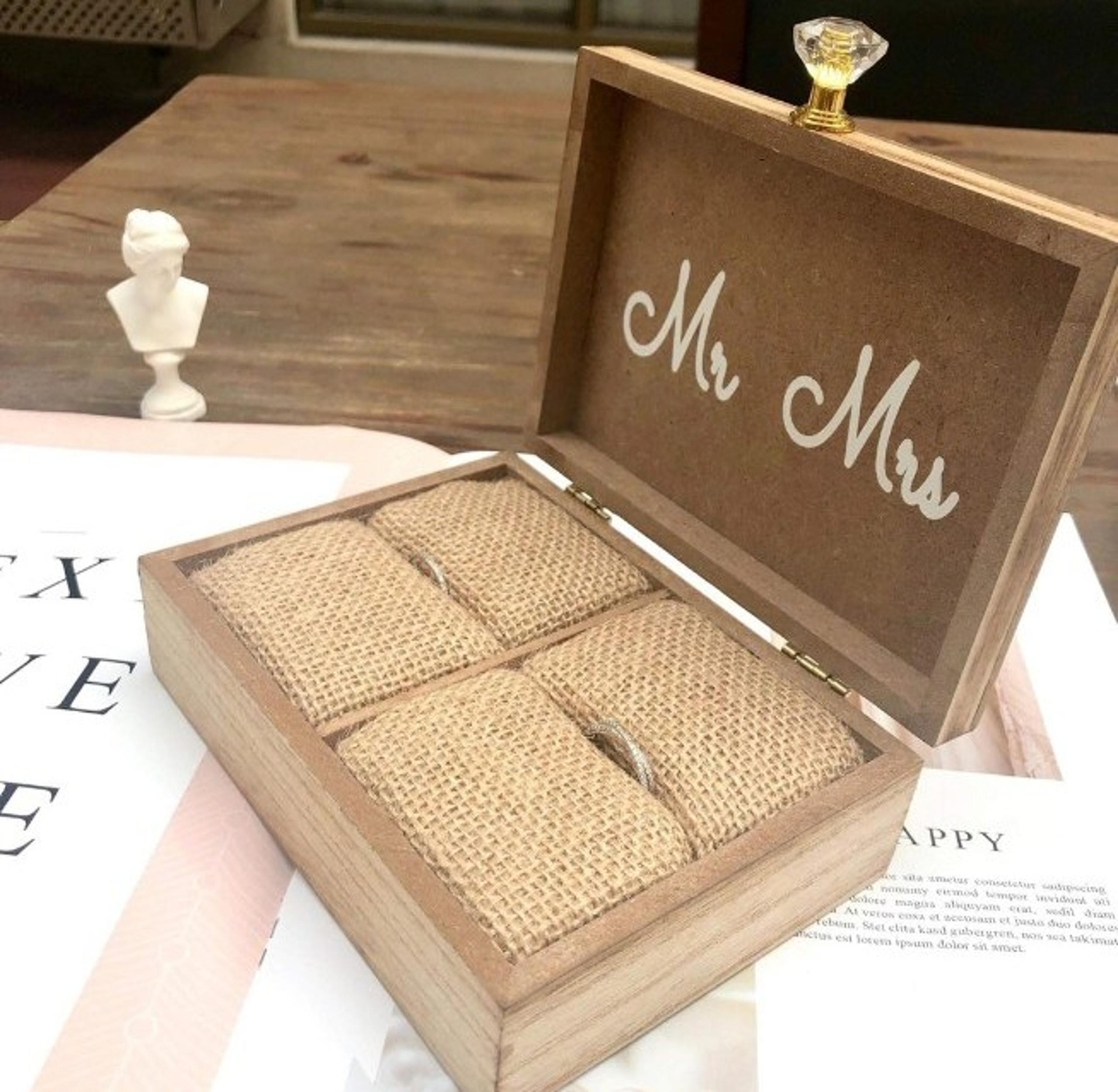 “Always & Forever” Mr. and Mrs. Wooden Rustic Wedding Ring Box