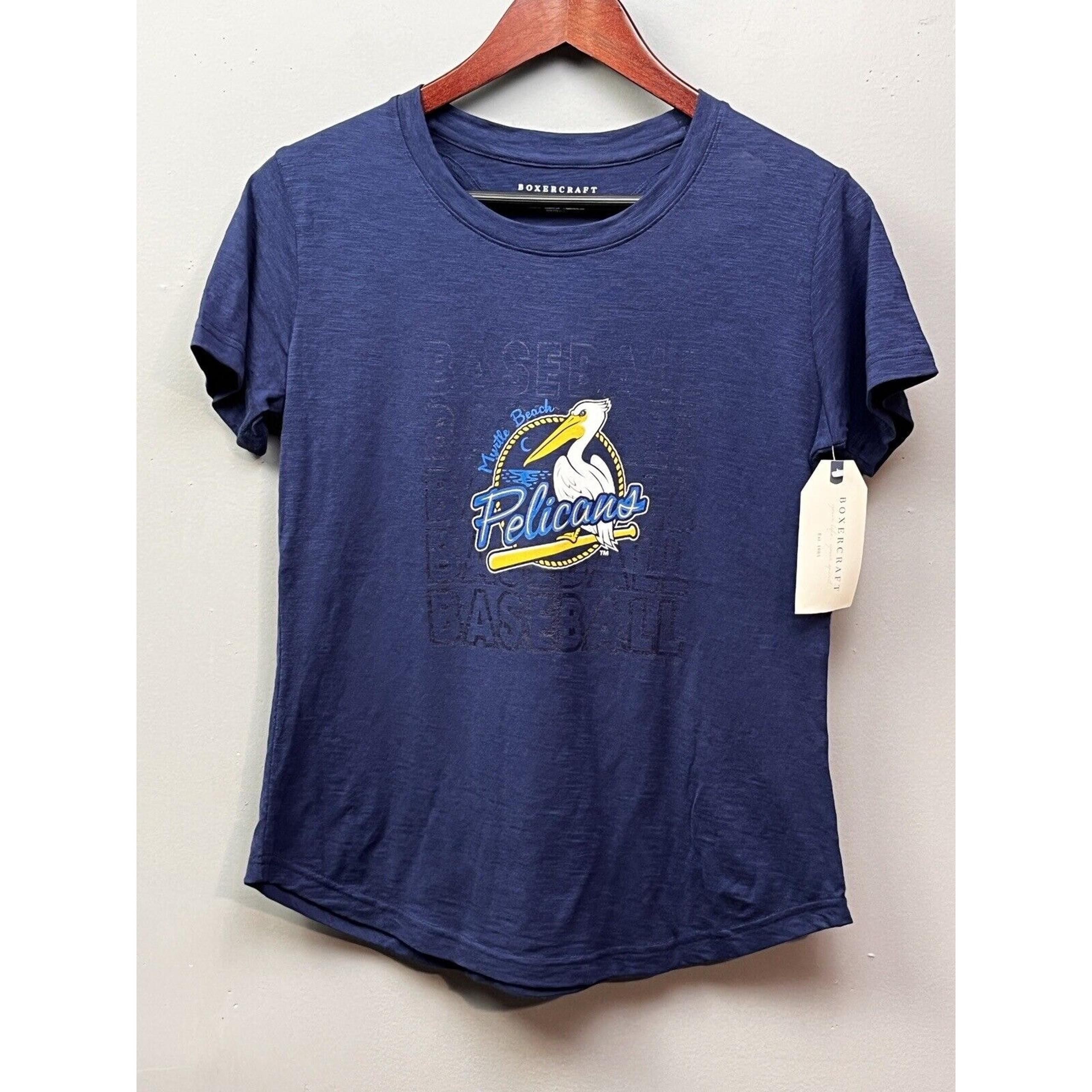 Myrtle Beach Pelicans Baseball Womens Shirt Blue Lightweight MILB SS NEW