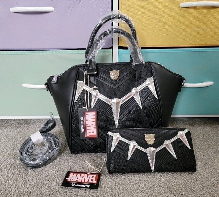 Loungefly Marvel Black Panther Cosplay Crossbody Bag & Wallet Set - Brand New!