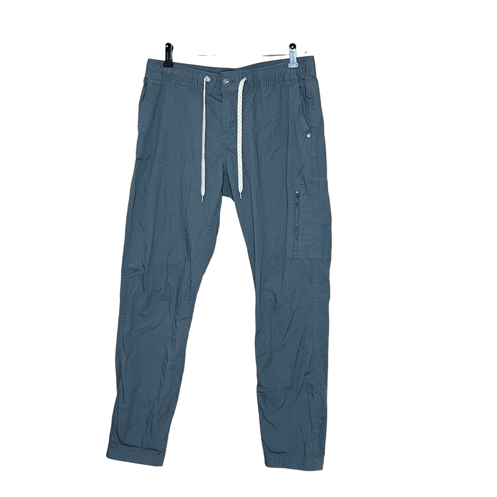 Vuori size M pants gray ripstop zip pockets organic cotton outdoors, hiking